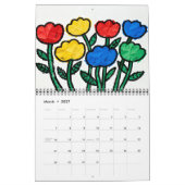 Calendrier d'art floral naïf moderne (Mar 2027)