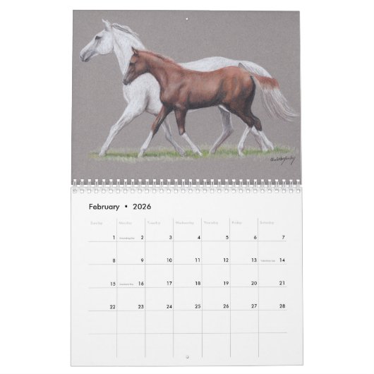 Calendrier d'art hippique 2021 par Charlotte Yeale (Feb 2026)