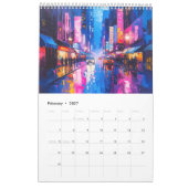 Calendrier d'art impasto coloré (Feb 2027)