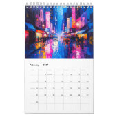 Calendrier d'art impasto coloré (Feb 2027)