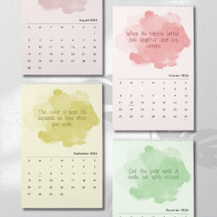 Calendrier d'art inspirant aux pastels doux 2026