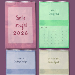 Calendrier d'art inspirant aux pastels doux 2026