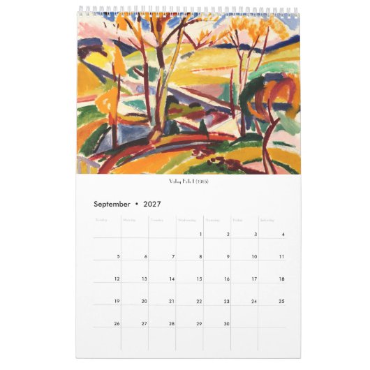 Calendrier d'art moderniste vintage Henry Lyman Sa (Sep 2027)