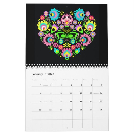 Calendrier d'art populaire (Feb 2026)