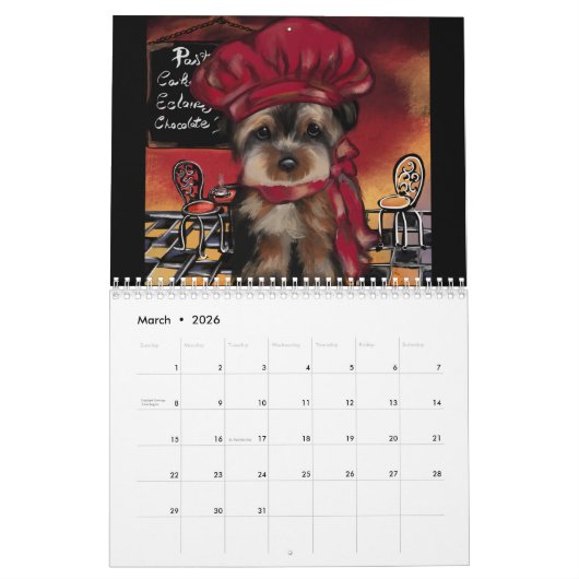 CALENDRIER D'ART POUR COMPOSANTS CHEF (Mar 2026)