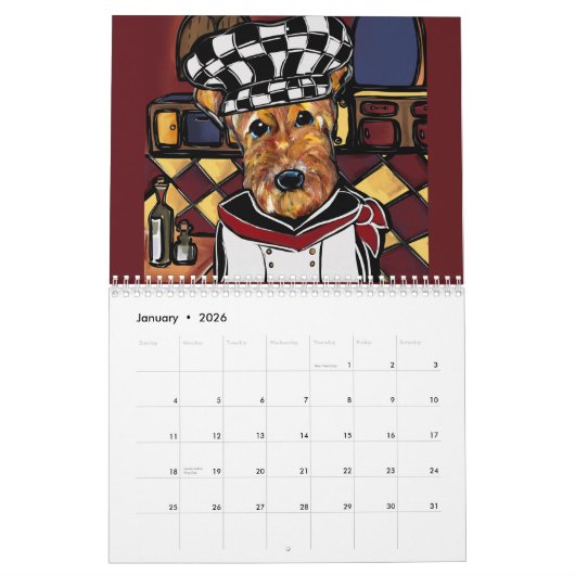 CALENDRIER D'ART POUR COMPOSANTS CHEF (Jan 2026)