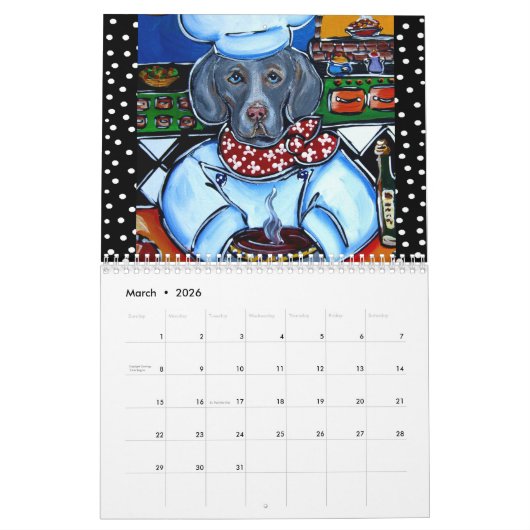 CALENDRIER D'ART POUR COMPOSANTS CHEF (Mar 2026)