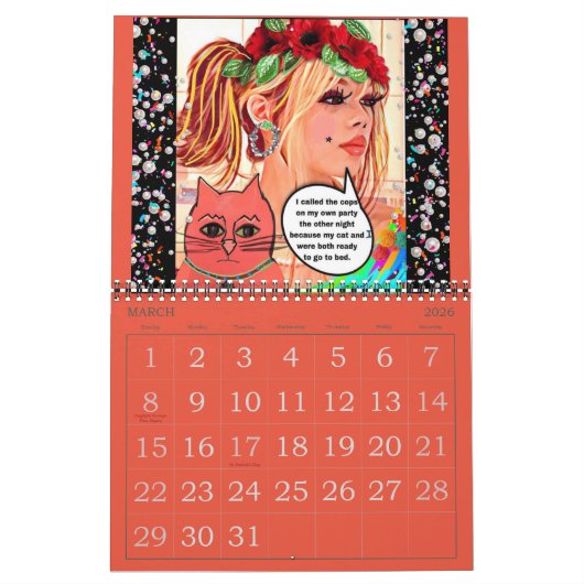 Calendrier d'art pour les filles incorrectes (Mar 2026)