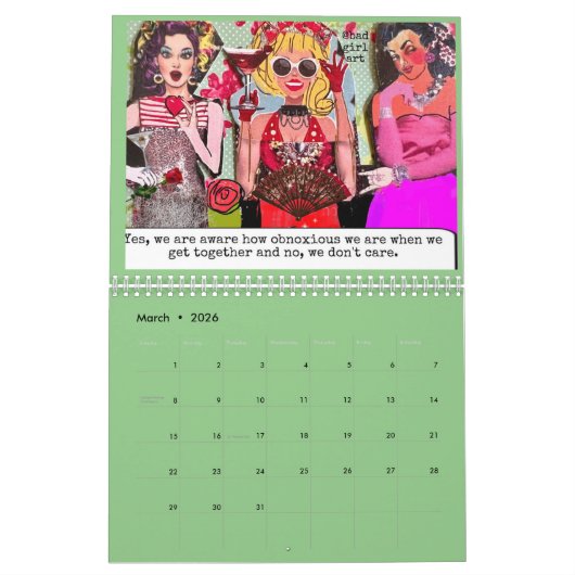 Calendrier d'art pour les filles incorrectes (Mar 2026)