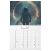 Calendrier d'art rétro spatial 2026 (Jan 2027)