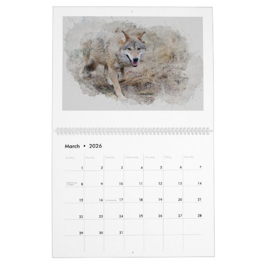 Calendrier d'art Wolf (Mar 2026)