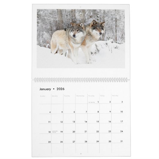 Calendrier d'art Wolf (Jan 2026)