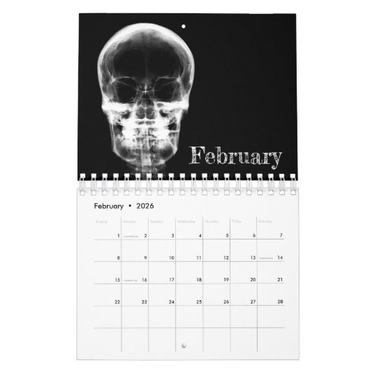 Calendrier d'art X-Ray 1 - Noir et blanc (Feb 2026)