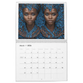 Calendrier de 12 mois 2026 avec femmes noires (Mar 2026)