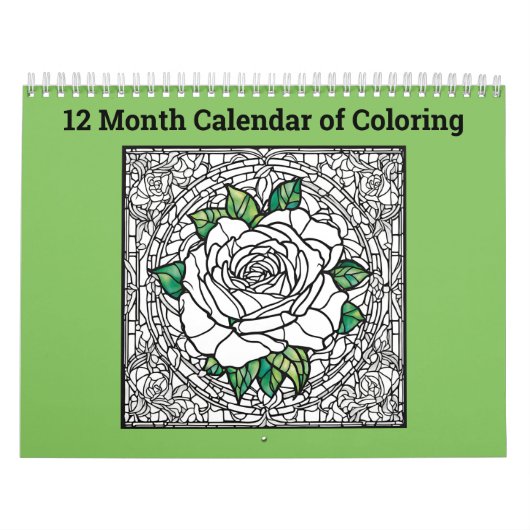 Calendrier de 12 mois de coloriage de roses papill (Protection)