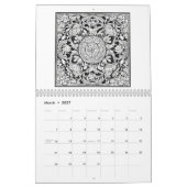 Calendrier de 12 mois de coloriage de roses papill (Mar 2027)
