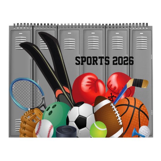 Calendrier de 12 Mois de Sports 2026 (Protection)