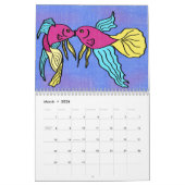 Calendrier de 12 mois des dessins de style enfanti (Mar 2026)