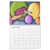 Calendrier de 12 mois des dessins de style enfanti (Jan 2026)