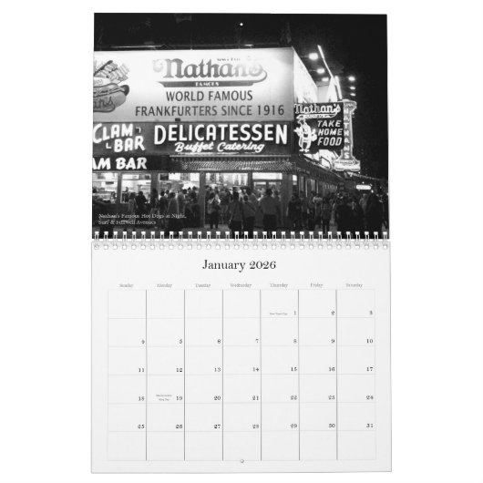 Calendrier de 15 mois 2026 de Coney Island (Jan 2026)