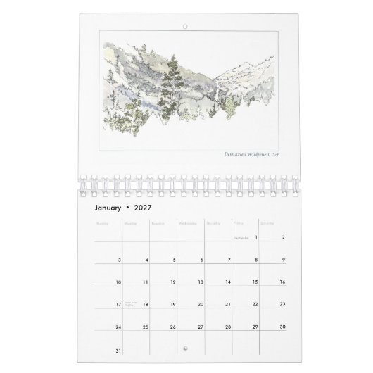 Calendrier de 2009 croquis (Jan 2027)