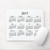 Calendrier de 2017 blancs par le tapis de souris (Avec souris)