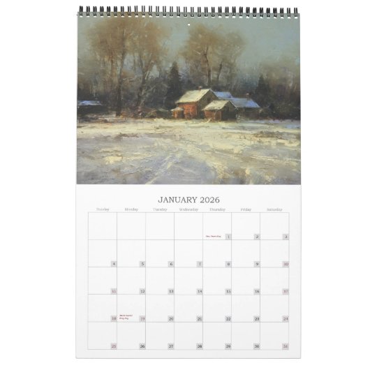 Calendrier de beaux-arts (Jan 2026)