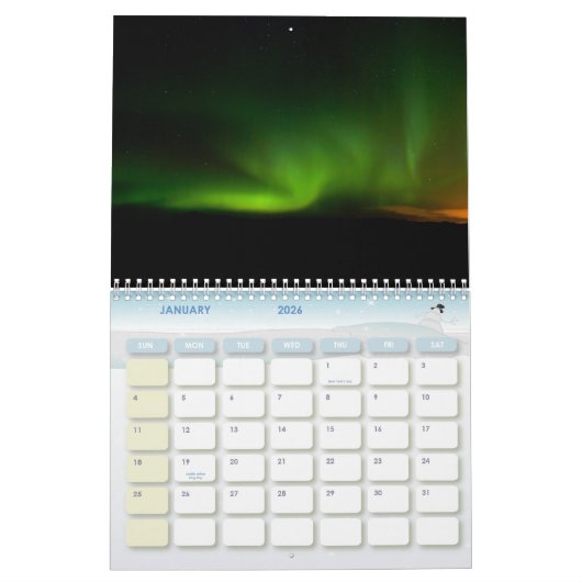 Calendrier de Borealis 2011 de l'aurore (Jan 2026)