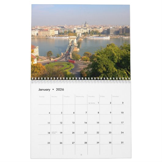 Calendrier de Budapest, Hongrie 2013 (Jan 2026)