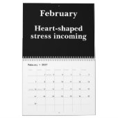 Calendrier de bureau drôle minimaliste 2026 (Feb 2027)