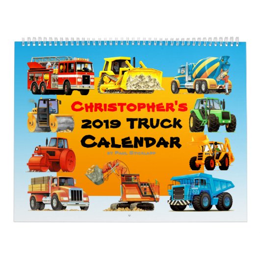 Calendrier de camion de construction de 2019 (Protection)
