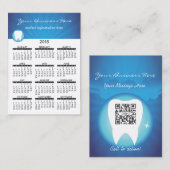 Calendrier de carte de visite dentaire (Devant / Derrière)