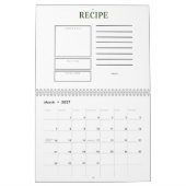 Calendrier de cartes de recettes pour 12 mois 2027 (Mar 2027)