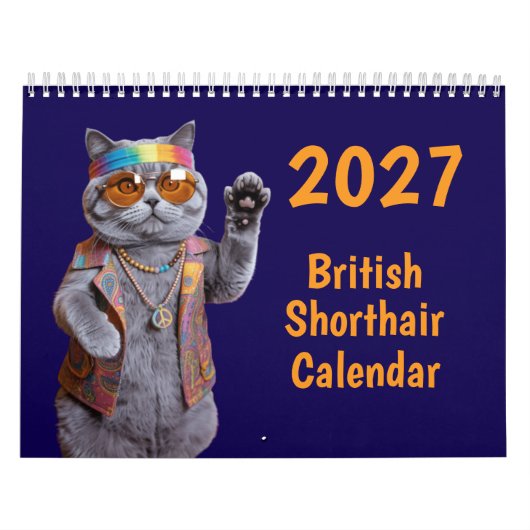 Calendrier de chat British Shorthair 2027 (Protection)