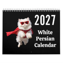 Calendrier de chat persan blanc 2027