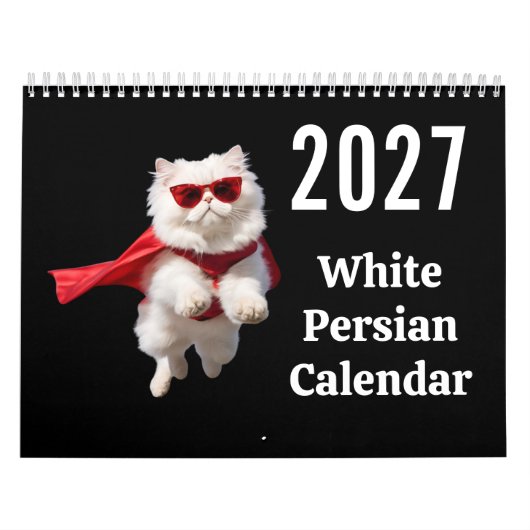 Calendrier de chat persan blanc 2027 (Protection)
