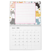 Calendrier de chat personnalisable 2025 avec notes (Mar 2026)