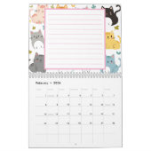 Calendrier de chat personnalisable 2025 avec notes (Feb 2026)