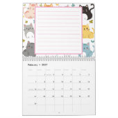 Calendrier de chat personnalisable 2025 avec notes (Feb 2027)