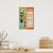 Calendrier de chats de milieu de siècle Poster de (Cuisine)