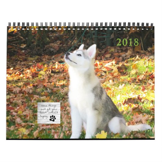 Calendrier de chien de traîneau sibérien (Protection)