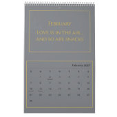 Calendrier de citations élégant en or 2026 (Feb 2027)