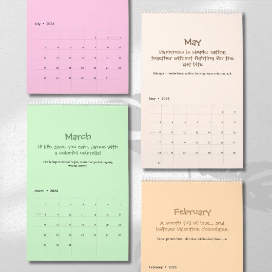 Calendrier de citations joyeuses 2026