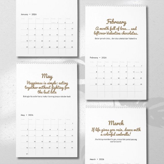 Calendrier de citations joyeuses 2026