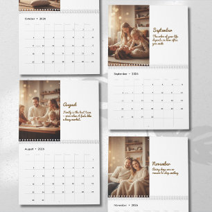 Calendrier de citations photo élégant minimaliste 