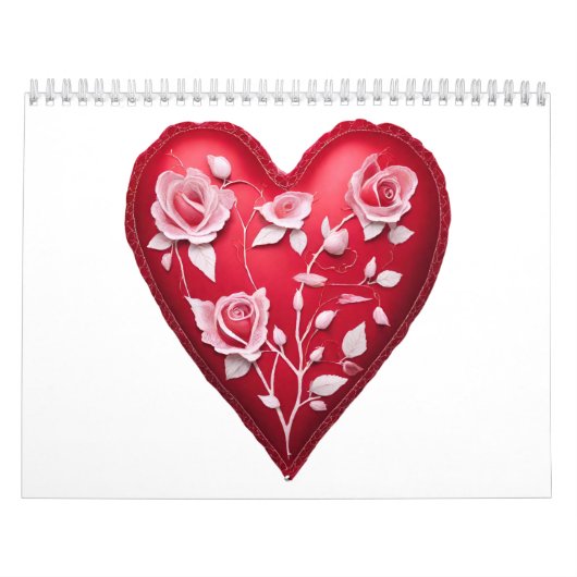 Calendrier de cœurs de 12 mois pour 2027 (Protection)