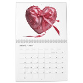 Calendrier de cœurs de 12 mois pour 2027 (Jan 2027)