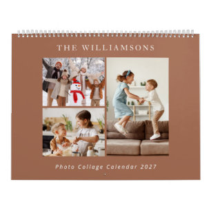 Calendrier de collage de photos de famille élégant