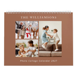 Calendrier de collage de photos de famille élégant