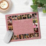 Calendrier de collage photo multiple Rose rose 202<br><div class="desc">🌟 2025 Rose Pink Multiple Photo Collage Calendar Mouse Pad avec un calendrier simple et minimaliste année par année et 18 de vos photos préférées. Toutes les couleurs sont personnalisables. Fait un grand cadeau pour les grands-parents, les parents, les tantes, les oncles, les parrains, et plus encore! Veuillez nous contacter...</div>